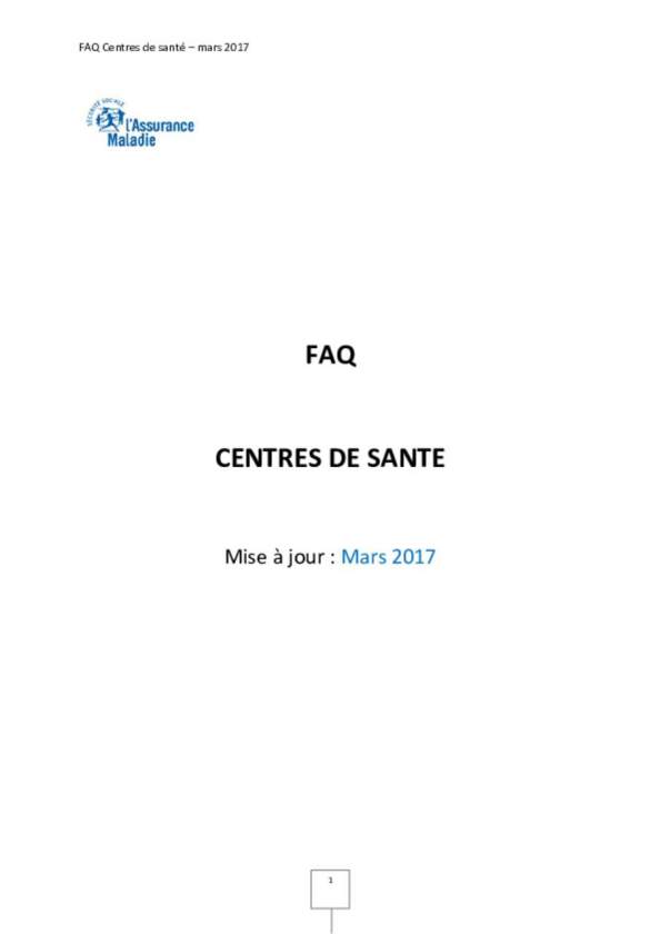 FAQ cnamts centres de santé