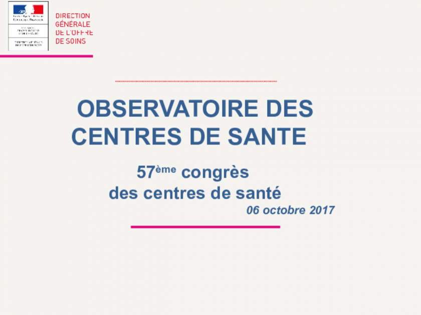 observatoire des centres de santé - extrait plateforme 2016