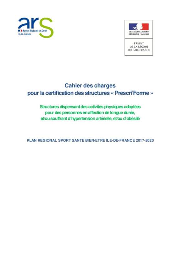 Appel à candidatures ARSIF, Cahier des charges, dossiers, modalités