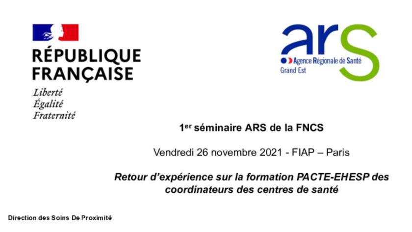 L'ARS Grand Est et la formation PACTE_Séminaire ARS_CDS