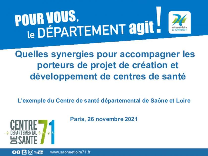 Déploiement du centre départemental de santé du 71