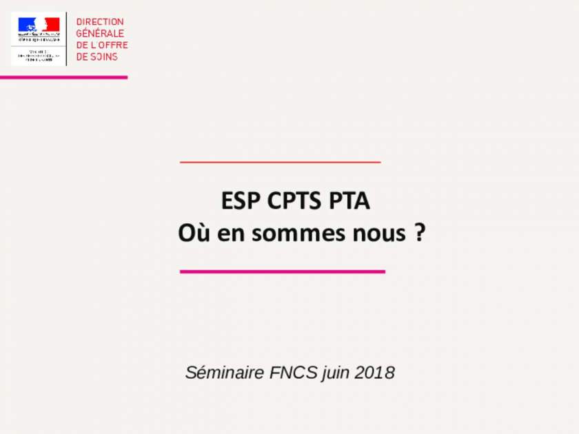 Présentation CPTS - DGOS