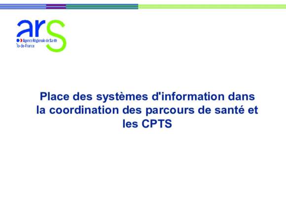 Présentation CPTS et SI - ARS Ile de France