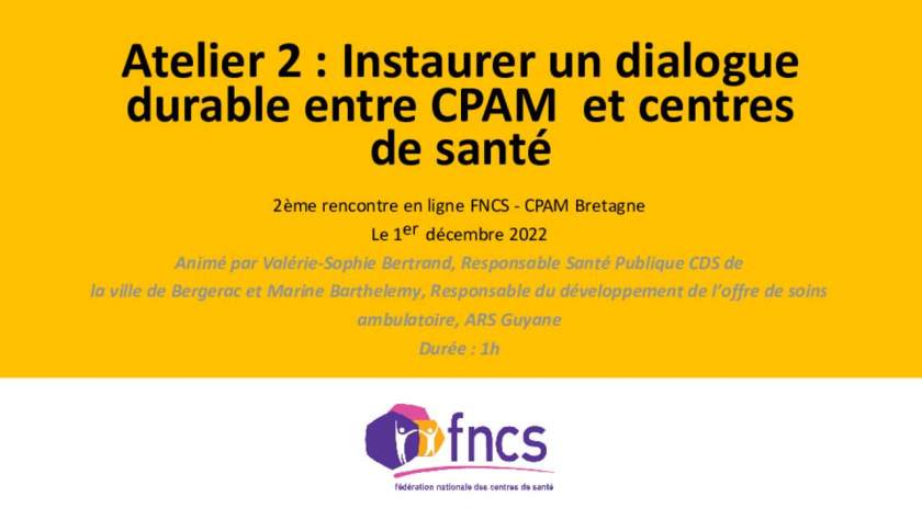 Instaurer un dialogue durable entre CPAM et CDS