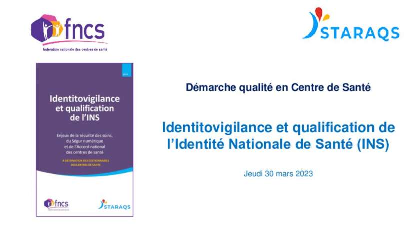 STARAQS_Présentation du guide identitovigilance