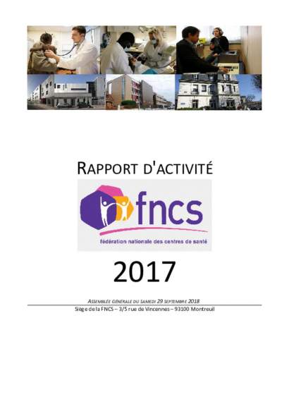 rapport d'activité FNCS 2017