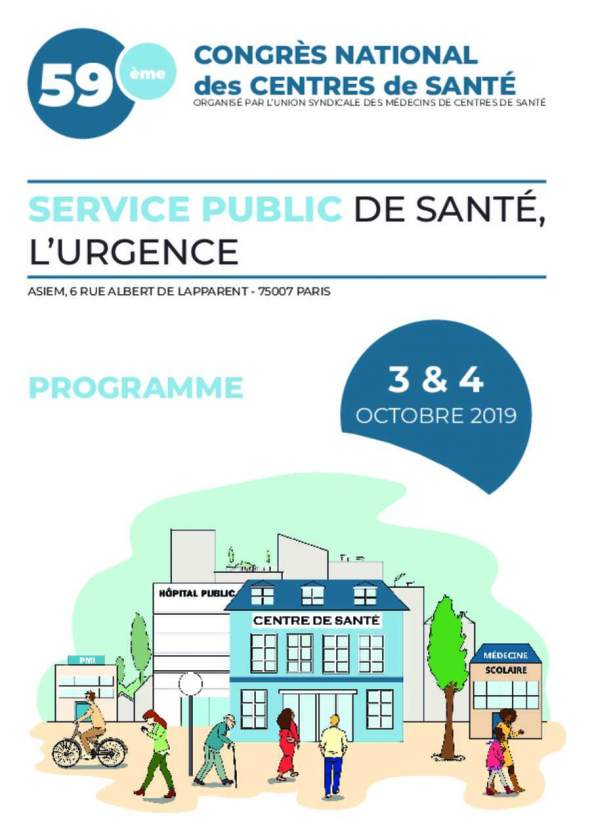 Programme du Congrès national des centres de santé 2019