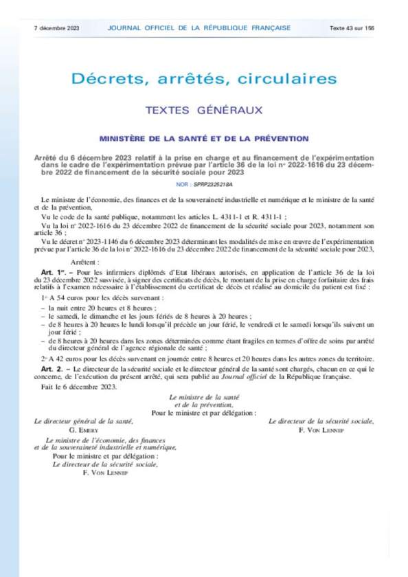 Arrêté_IDE_avis de DECES