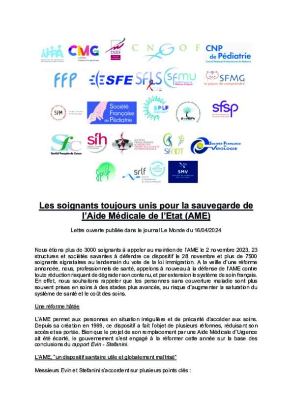 Lettre ouverte - 47 organisations signataires