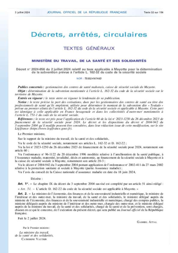 Mayotte décret Teulade