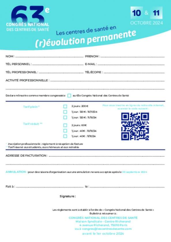 bulletin d'inscription
