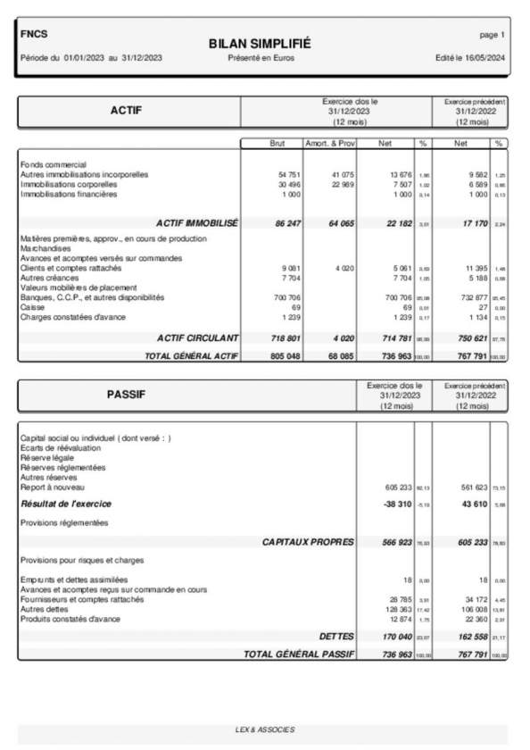 Comptes annuels 23