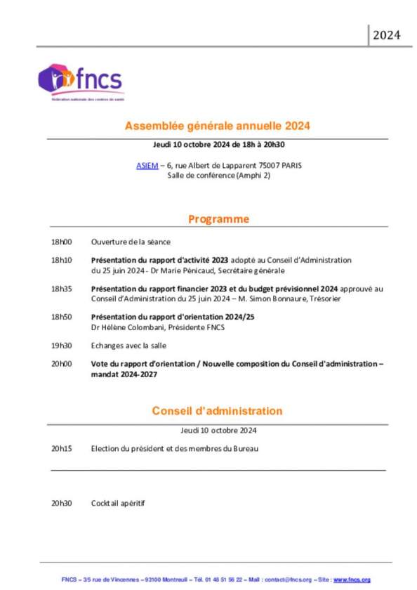 Programme AG du 10 oct. 2024