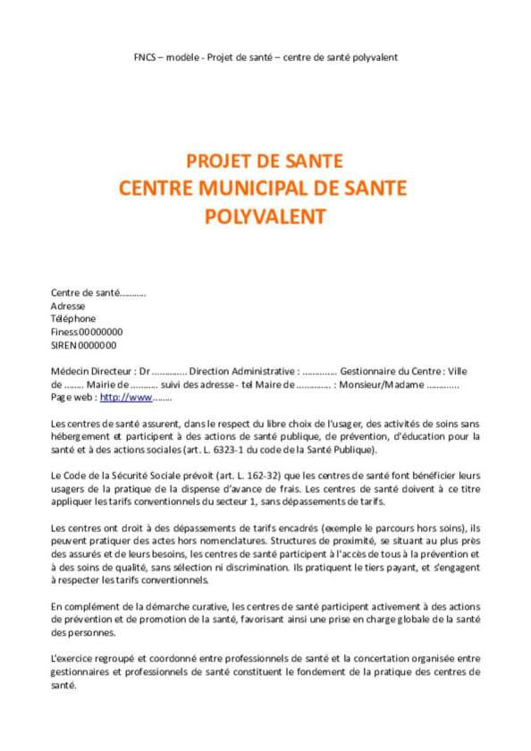 Elaborer le projet de santé | Fédération Nationale des Centres de Santé