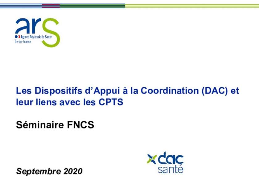 ARS IDF_quels lien entre DAC et CPTS