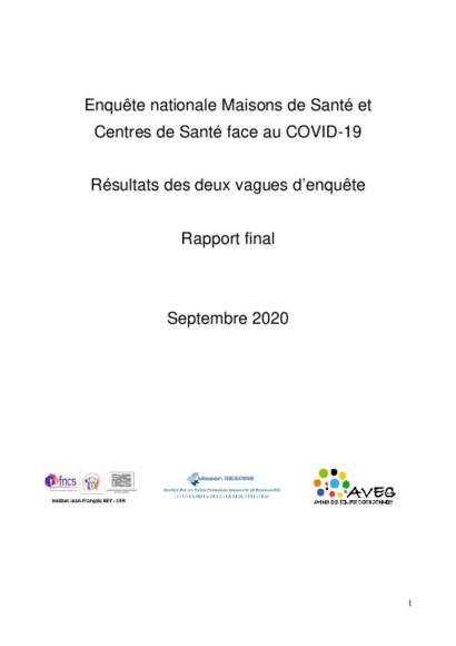 Rapport final enquête MSP CDS face au Covid