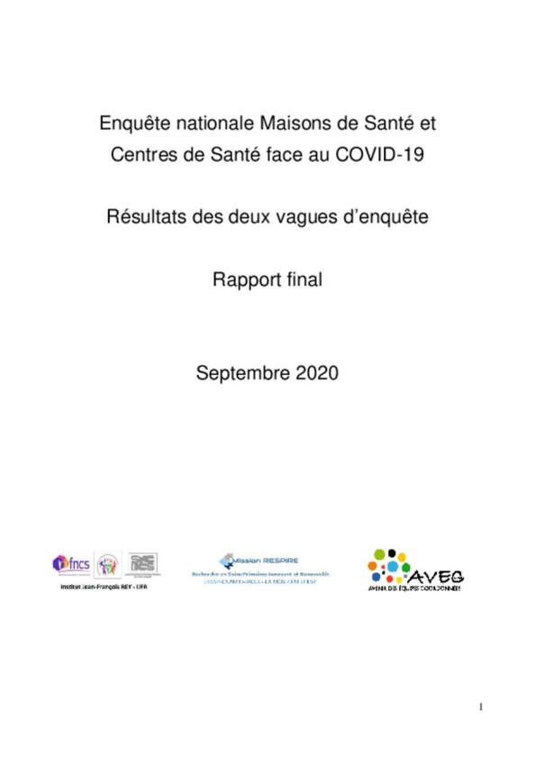 Rapport final enquête MSP CDS face au Covid