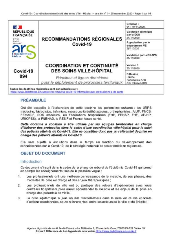 Recommandations coordination Ville_Hopital