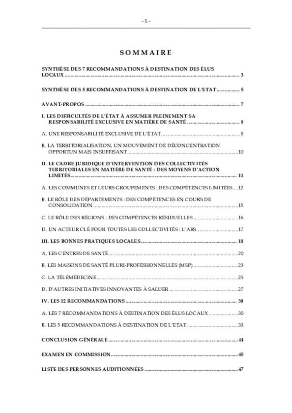 Rapport de la La délégation sénatoriale aux collectivités territoriales