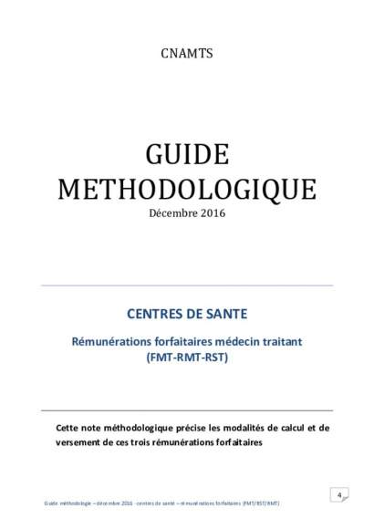 Guide méthodologique calcul forfait FMT, RMT, RST