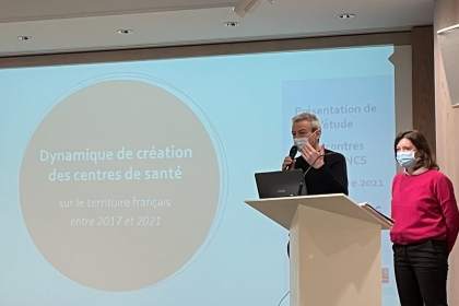 de Gà D : Dr Alain Beaupin, Président de l'IJFR et Emilie Saderne, Ingénieur projet soins primaires
